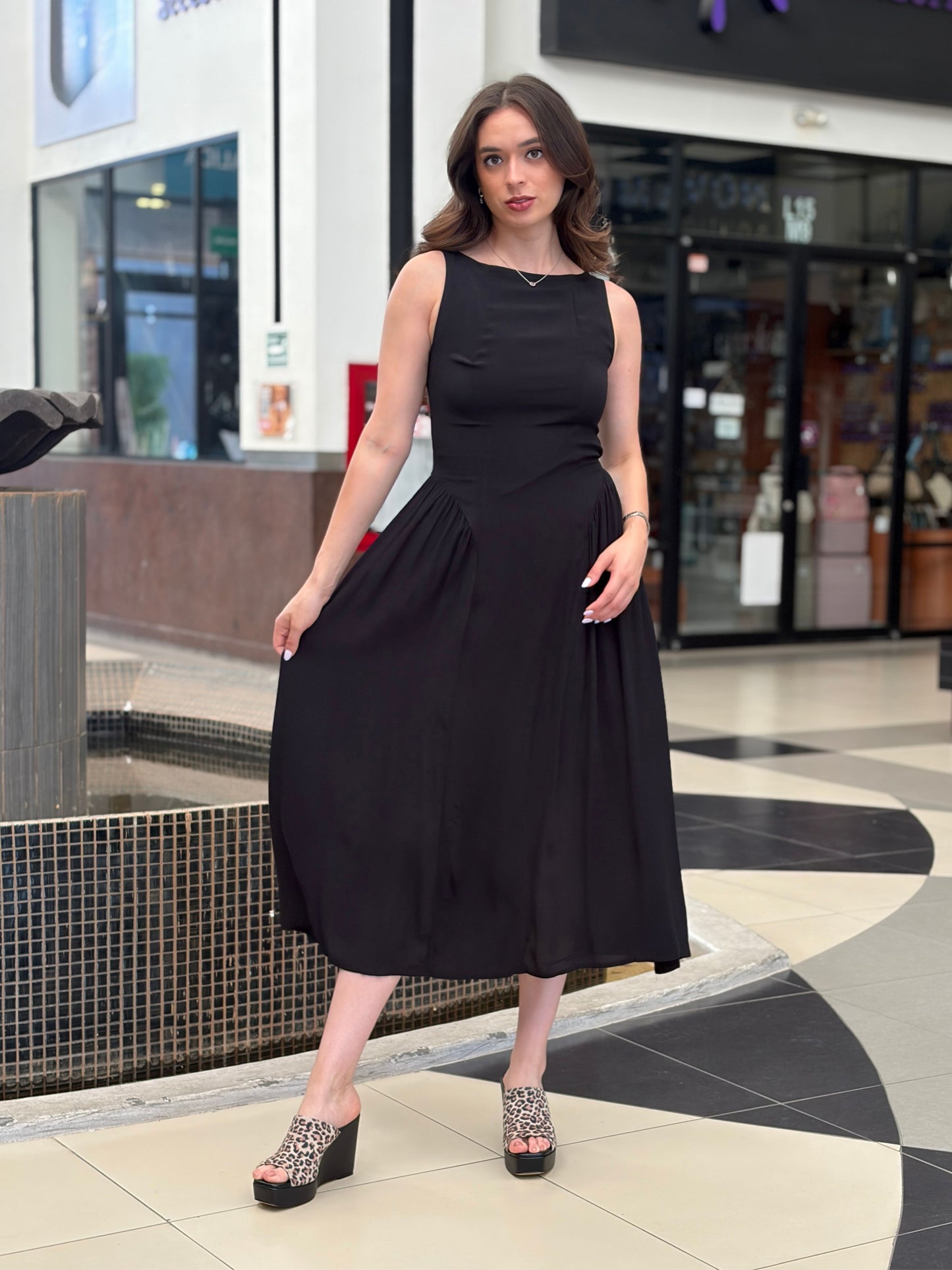 Vestido midi Rayon