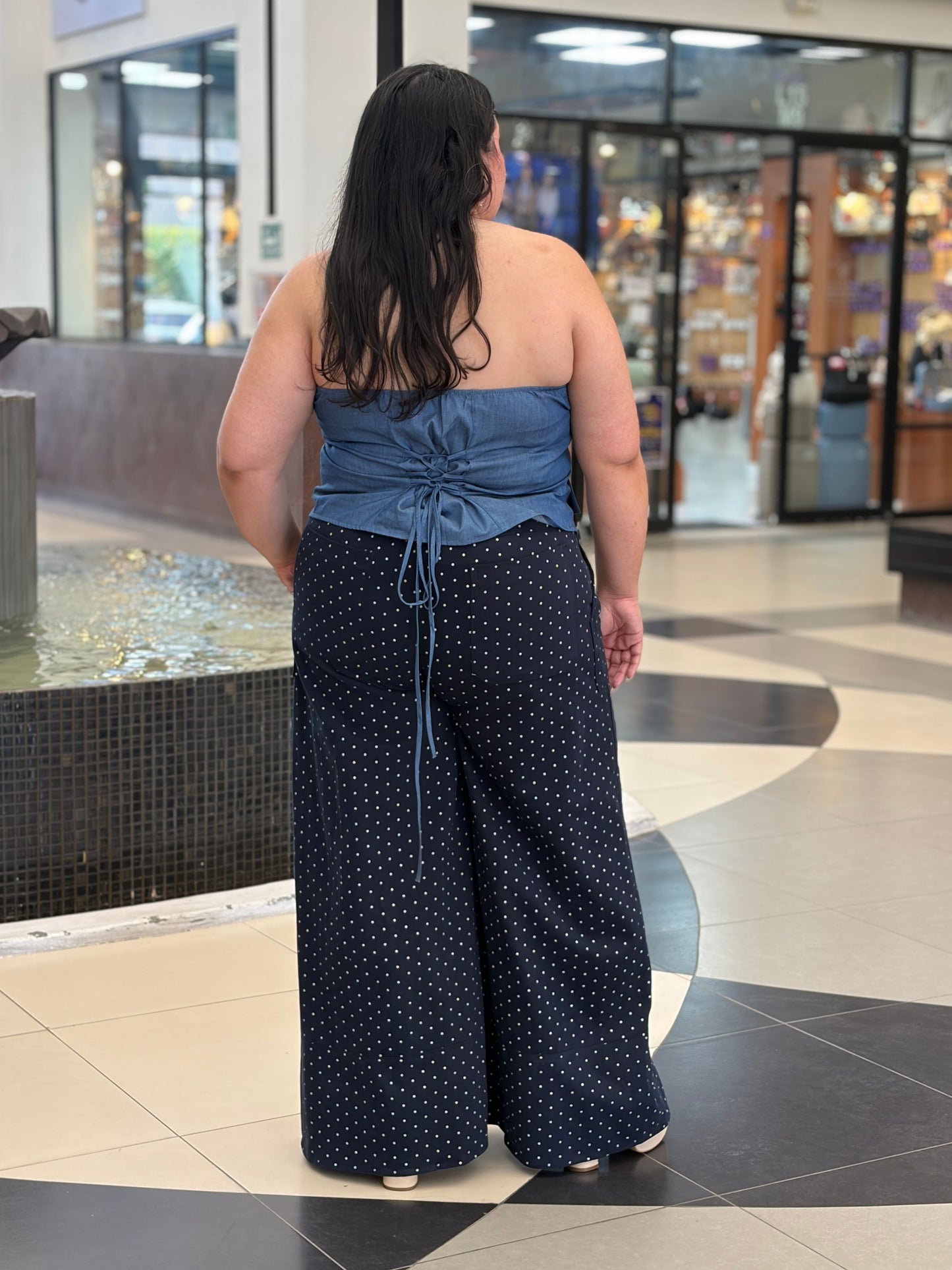 Pantalón Wide Leg Polka Dots de Caída Fluida