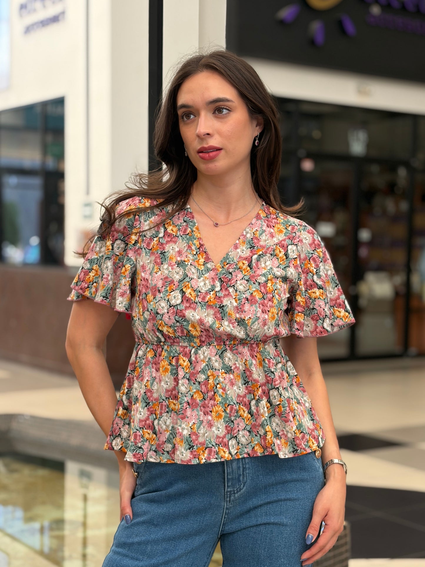 Blusa Wrap Romantic Garden