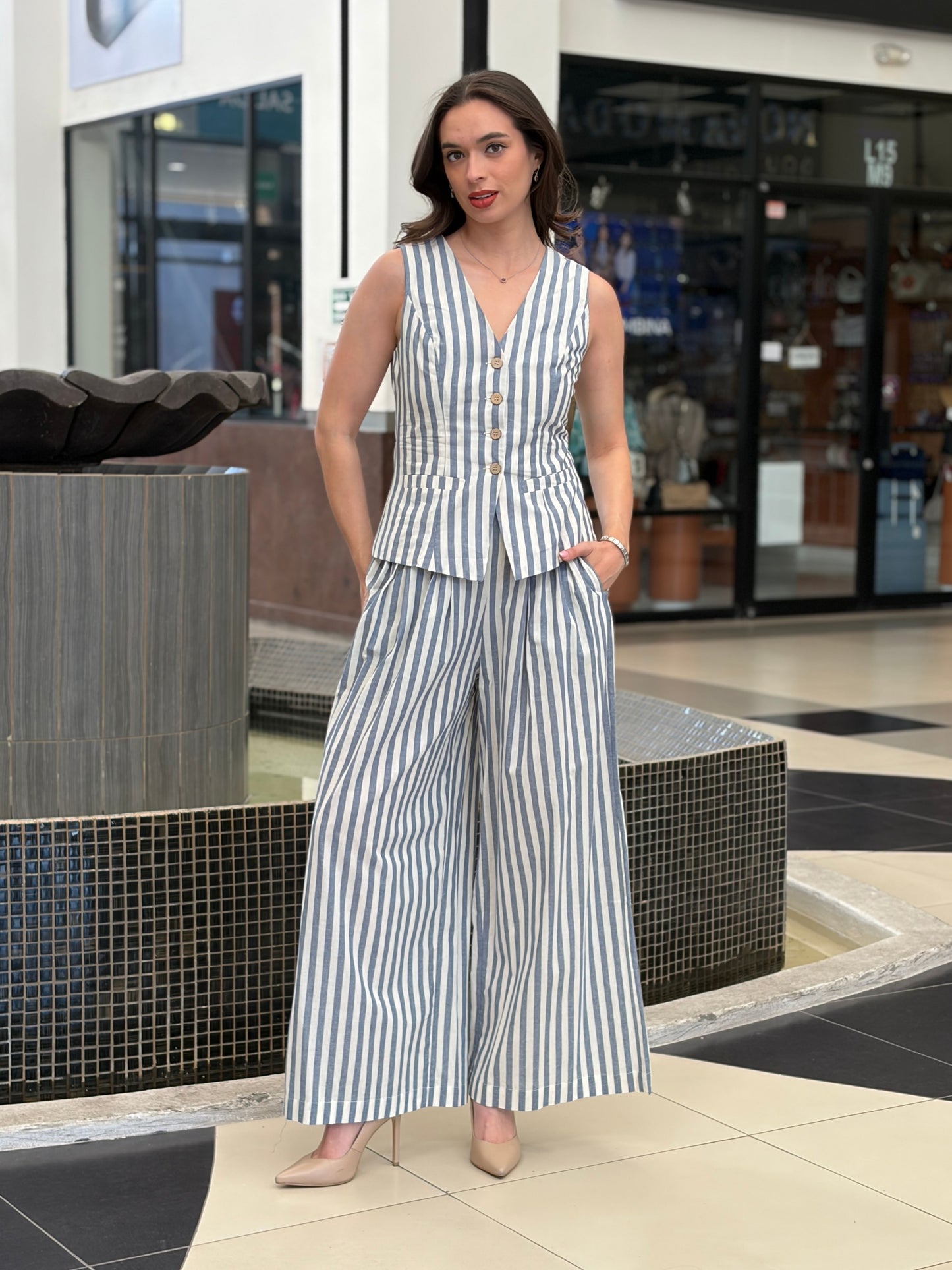 Conjunto Ejecutivo Rayas Gris