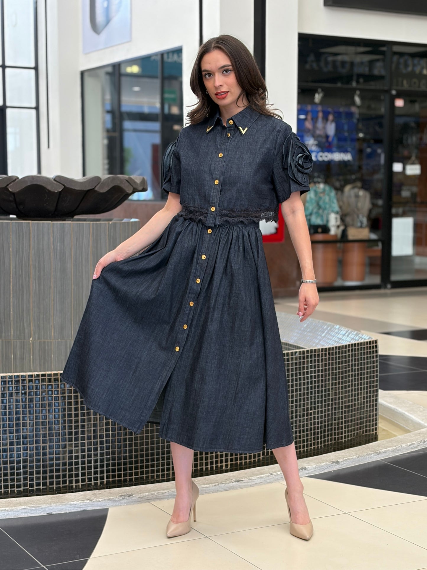 Conjunto Dark Denim Rose