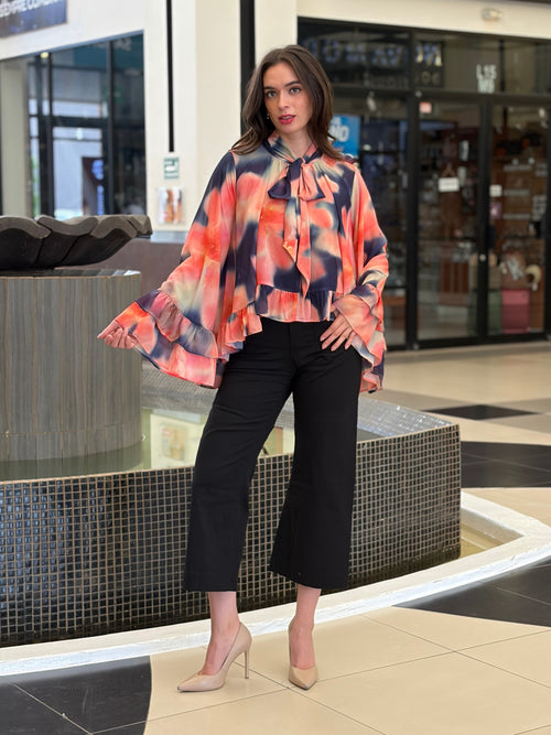 Blusa Semitransparente Acuarela Floral