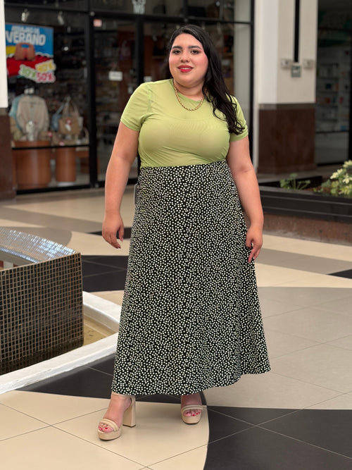 Falda Midi / Maxi a Lunares Negros y Blancos