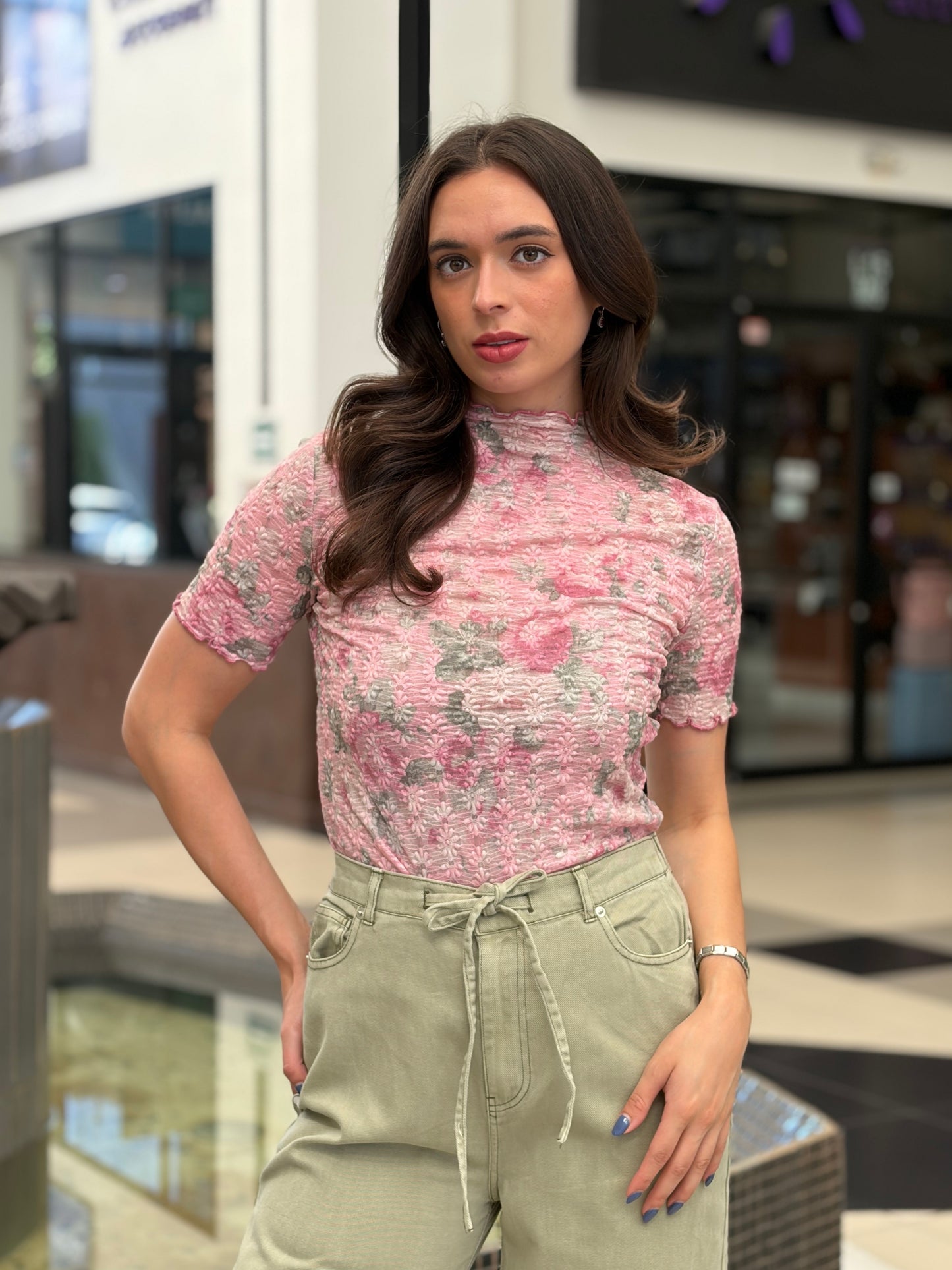 Blusa Smocked Romantic Rose Plisada