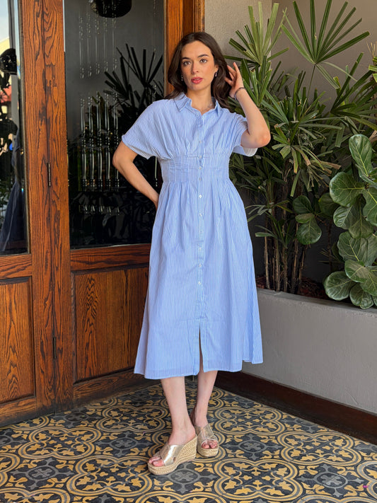 Vestido Midi Stripes Casual