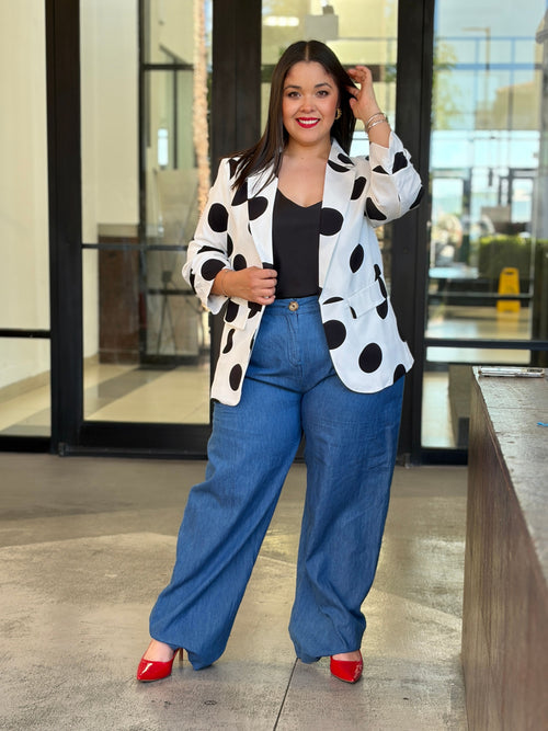 Blazer "Mod Dots" Blanco y Negro