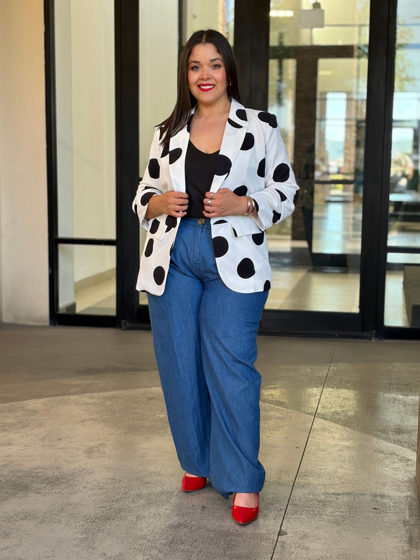 Blazer "Mod Dots" Blanco y Negro
