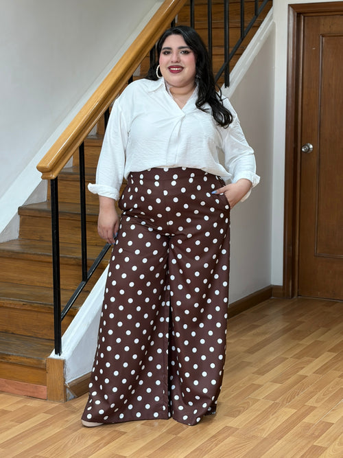 Pantalón Palazo Choc-Polka Dots