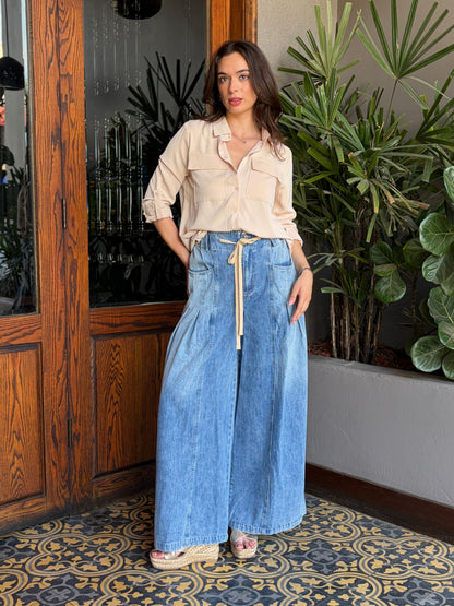 Camisa Satinada Clásica Utility