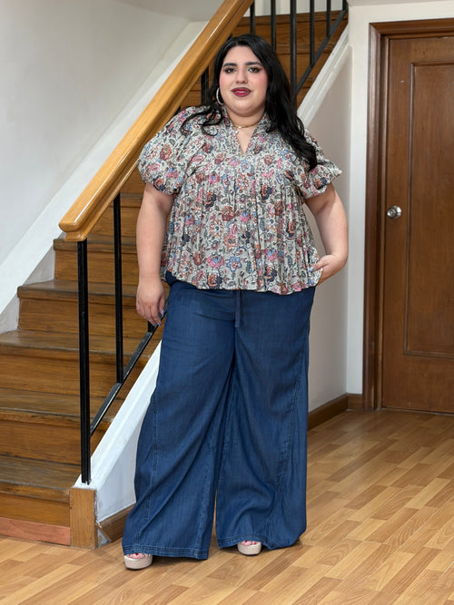 Blusa Holgada Floral Pasteles