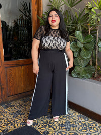 Pantalón Wide Leg con Franja Lateral Sporty Chic