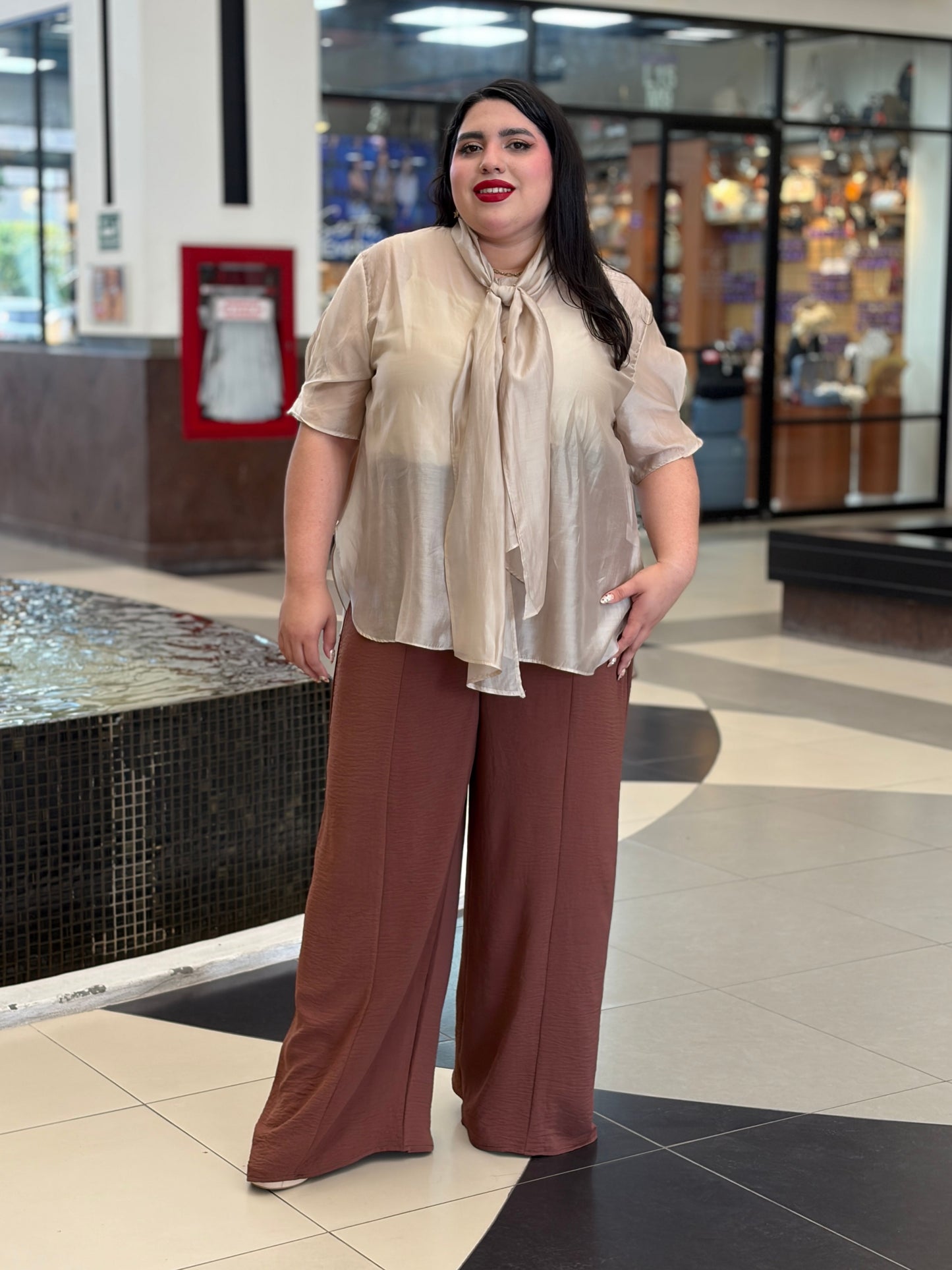 Pantalón Wide Leg Ejecutivo Texturizado