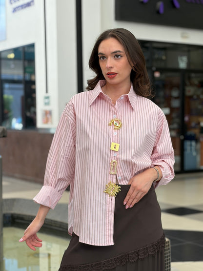 Camisa Oversize Surrealist Rose