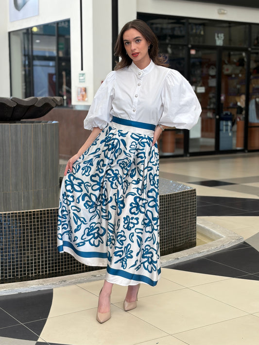 Blusa Popelina Balloon Sleeve