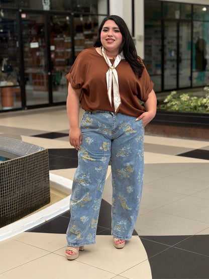 Blusa Manga Corta con Pañuelo Integrado
