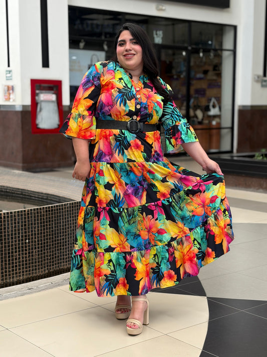 Maxi Vestido Tropical Night
