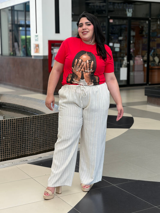 Playera Roja "Portrait Art"