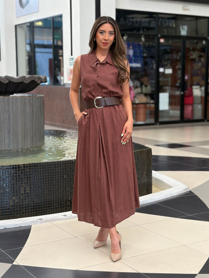 Vestido Camisero Sin Mangas