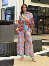 Conjunto Oversize Multi-Pattern Floral & Cuadros