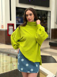 Blusa de Punto Suave de Cuello Volcado