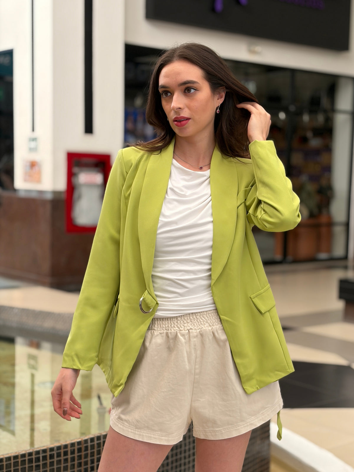 Blazer Estructurado en Tono Verde Lima / Pistache