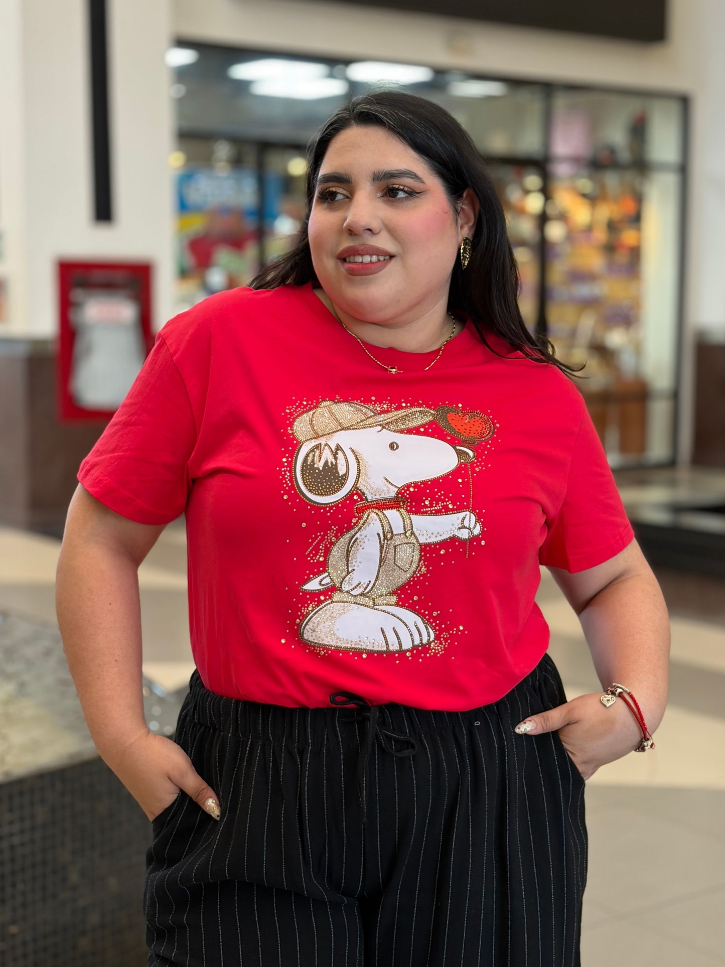Playera Snoopy Glam Rhinestone