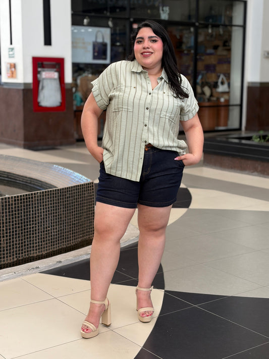 Camisa "Sage Stripes"