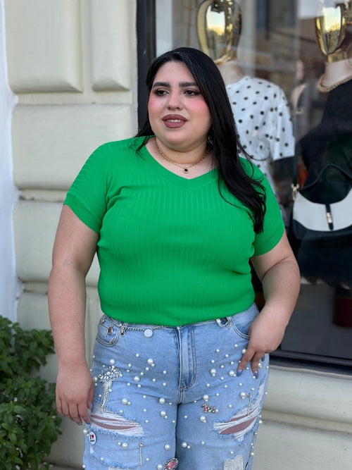 Blusa Tejida Verde Esmeralda
