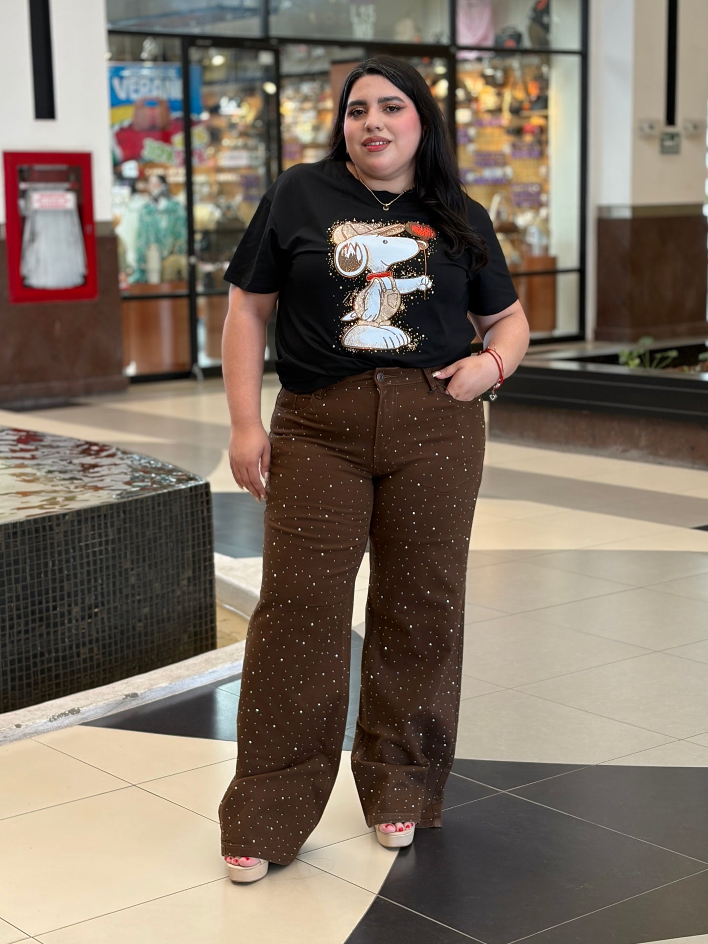 Playera Snoopy Glam Rhinestone