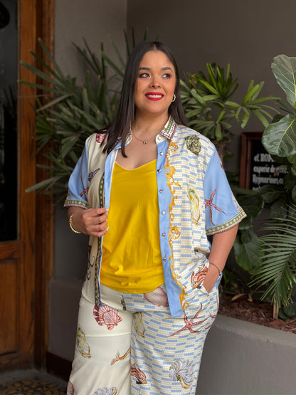 Camisola de alto brillo lisa
