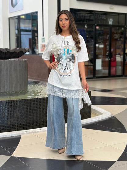 Playera de Banda "The Beatles" con Cristales