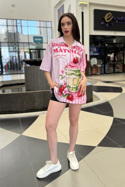 Camisera "Strawberry Matcha"