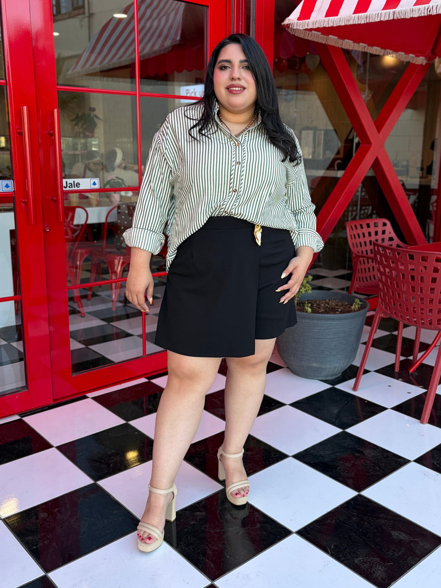 Blusa a rayas de textura seersucker