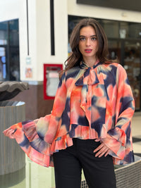 Blusa Semitransparente Acuarela Floral