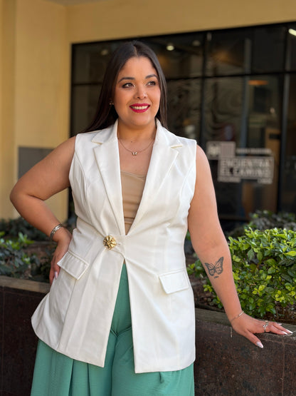 Chaleco Largo Tipo Blazer