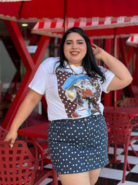 Playera gráfica con perrito y boina