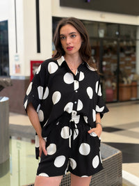 Conjunto Camisero de Blusa y Short Polka Dots