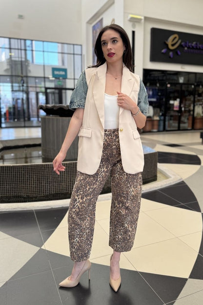 Chaleco-Blazer con Mangas de Mezclilla