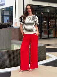 Blusa a Rayas Marineras con Lazos en Hombros