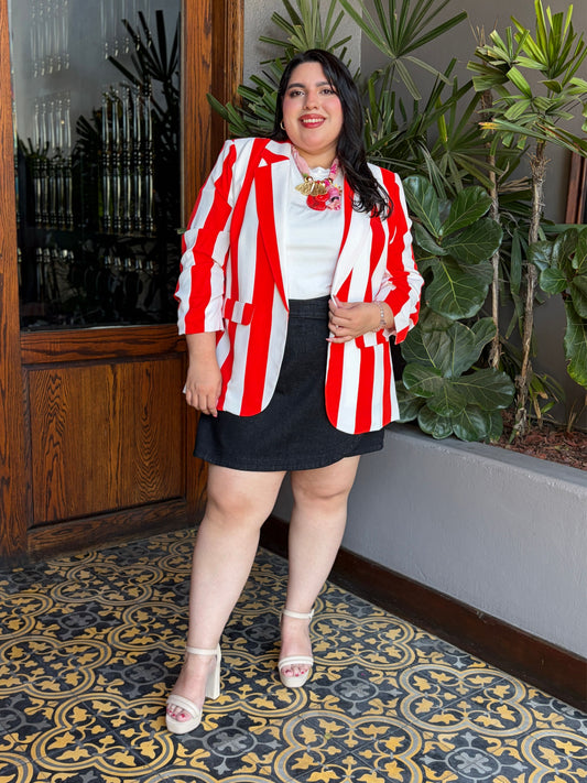 Blazer Sastrero de Rayas Verticales
