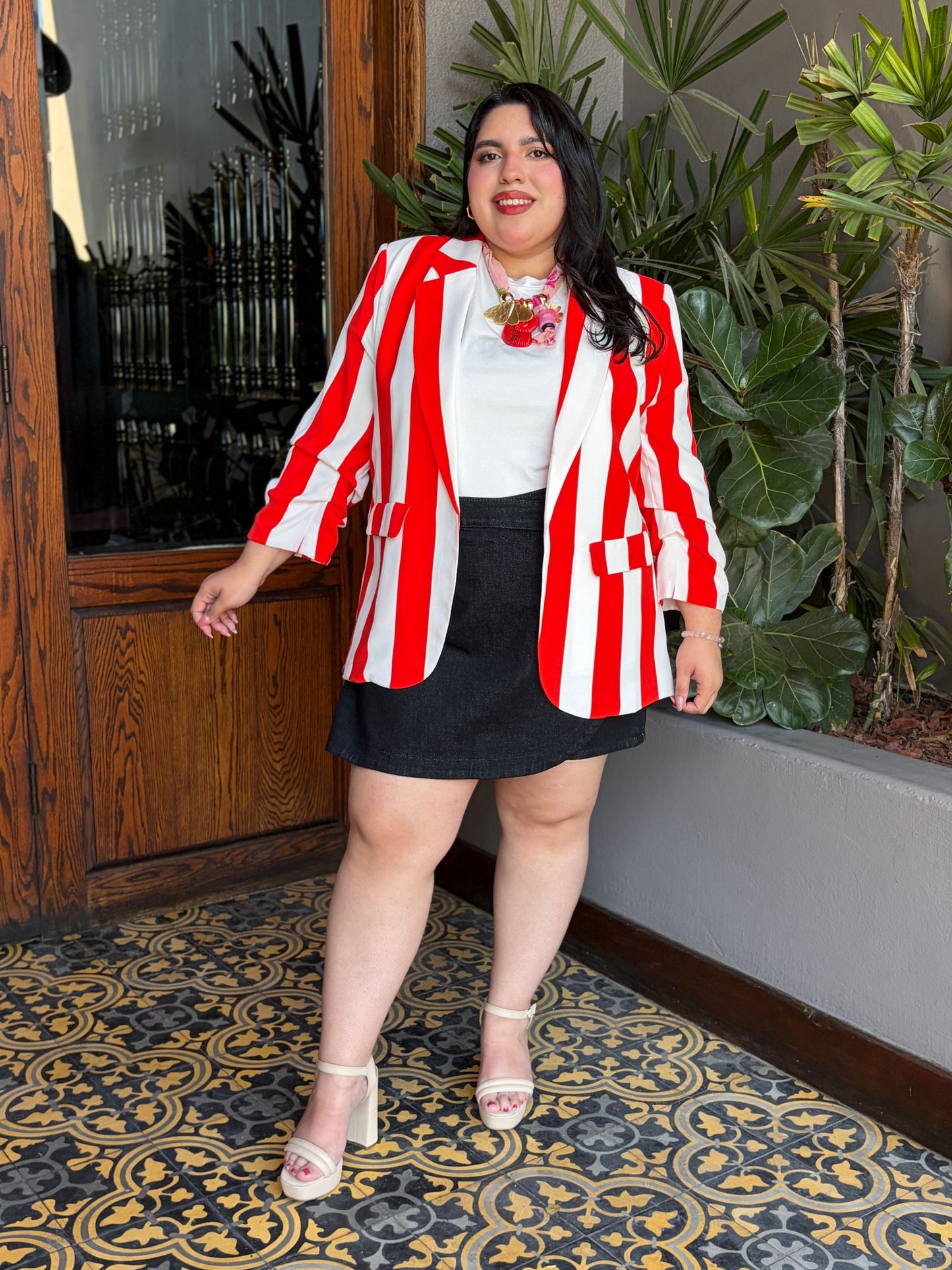 Blazer Sastrero de Rayas Verticales