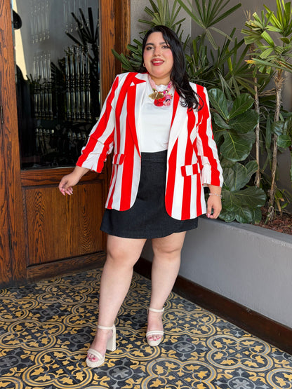 Blazer Sastrero de Rayas Verticales