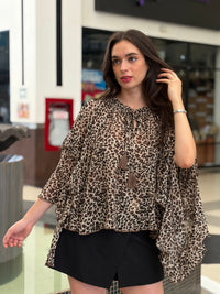 Blusa Fluida Leopard Print