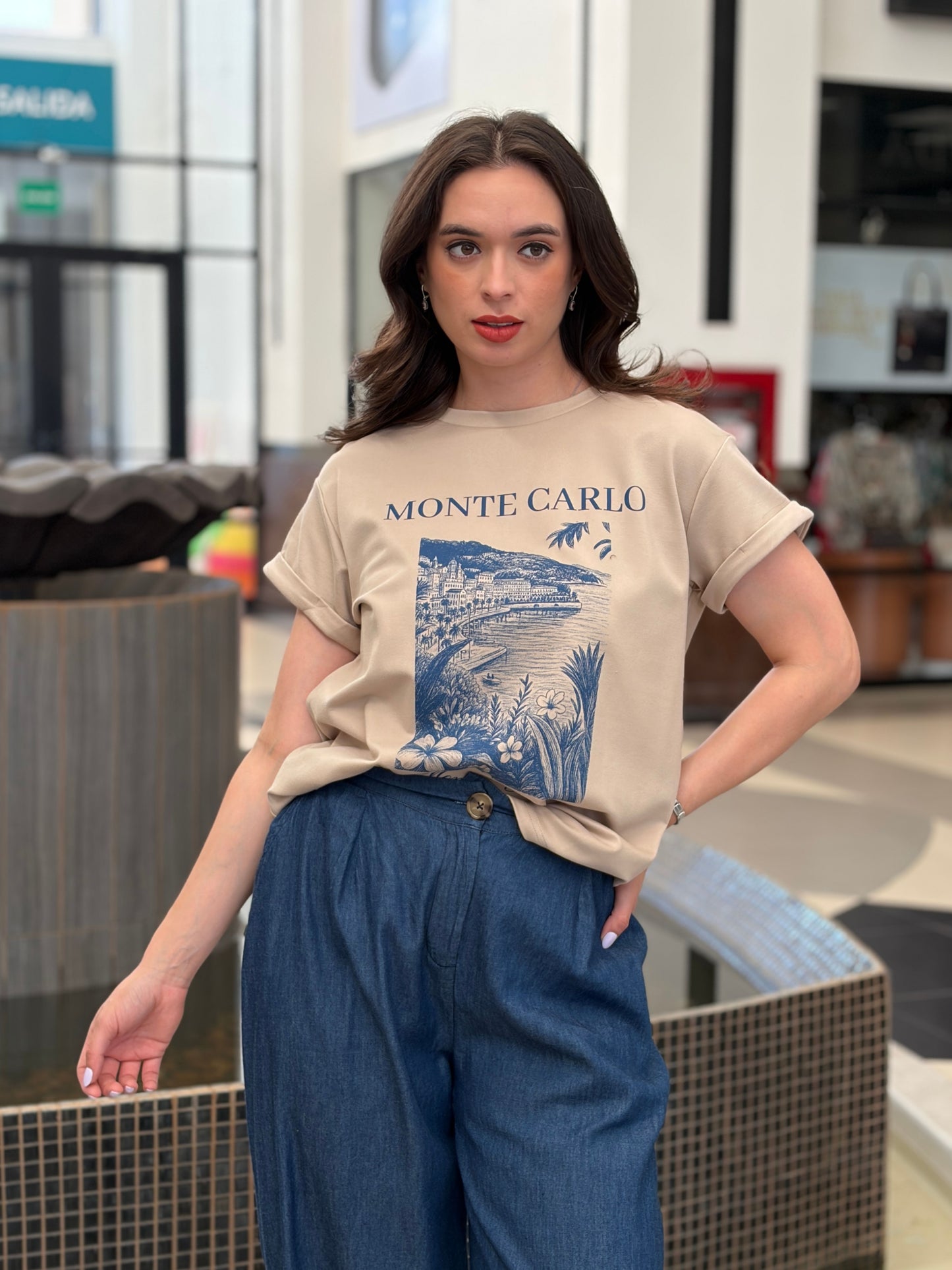 Pantalón Denim Wide-Leg