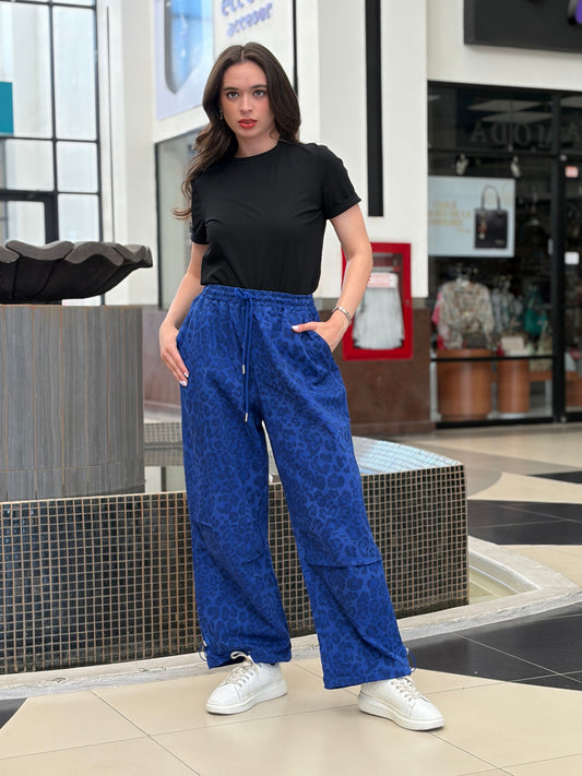 Pantalón Denim Wide-Leg Print
