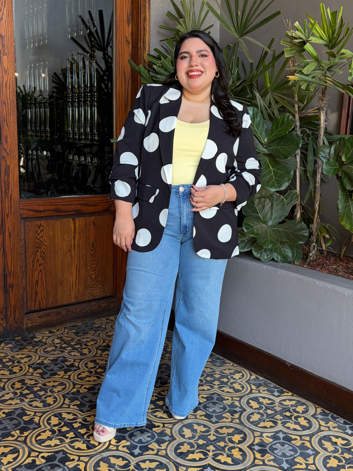 Blazer "Mod Dots" Blanco y Negro
