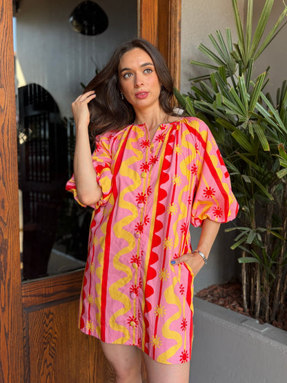 Vestido Mini Soles & Waves Poplin Pink