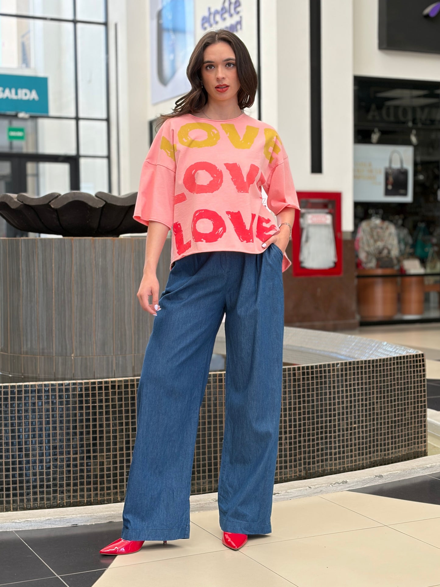 Pantalón Denim Wide-Leg