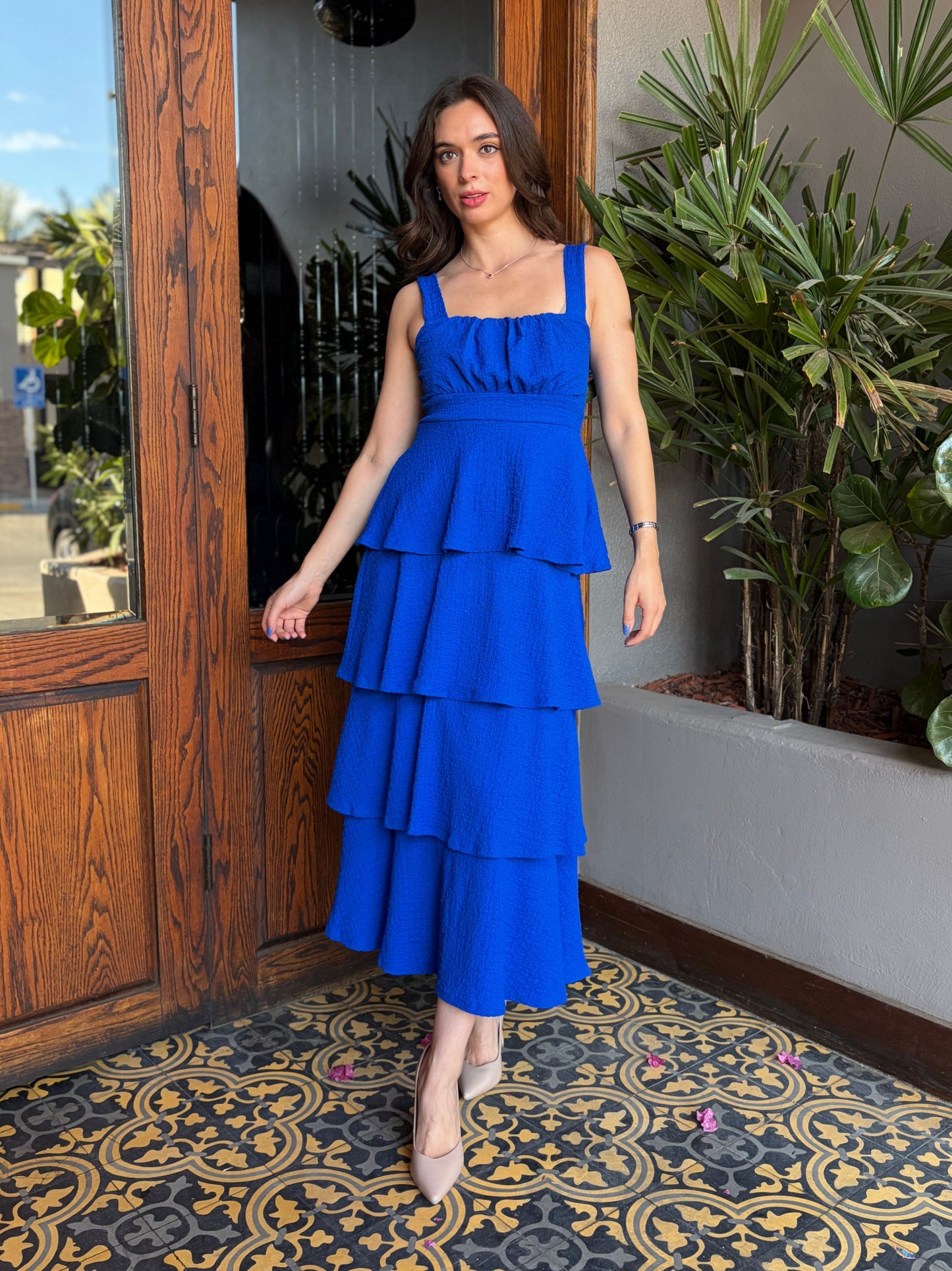 Vestido Midi Textured Layers