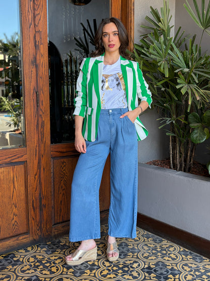 Blazer Sastrero de Rayas Verticales